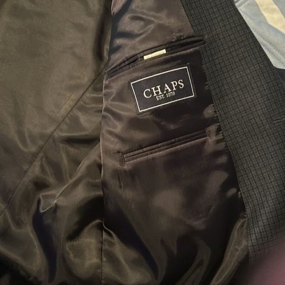Chaps Sport coat Navy Dark Brown Pattern 46R - Picture 3 of 4